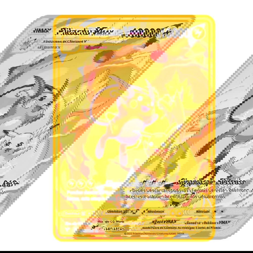 2023 new 10000 Arceus Vmax Gx gold pocket monster card Spanish iron metal Pokmo Letters children's gift game collection card - Slobuy