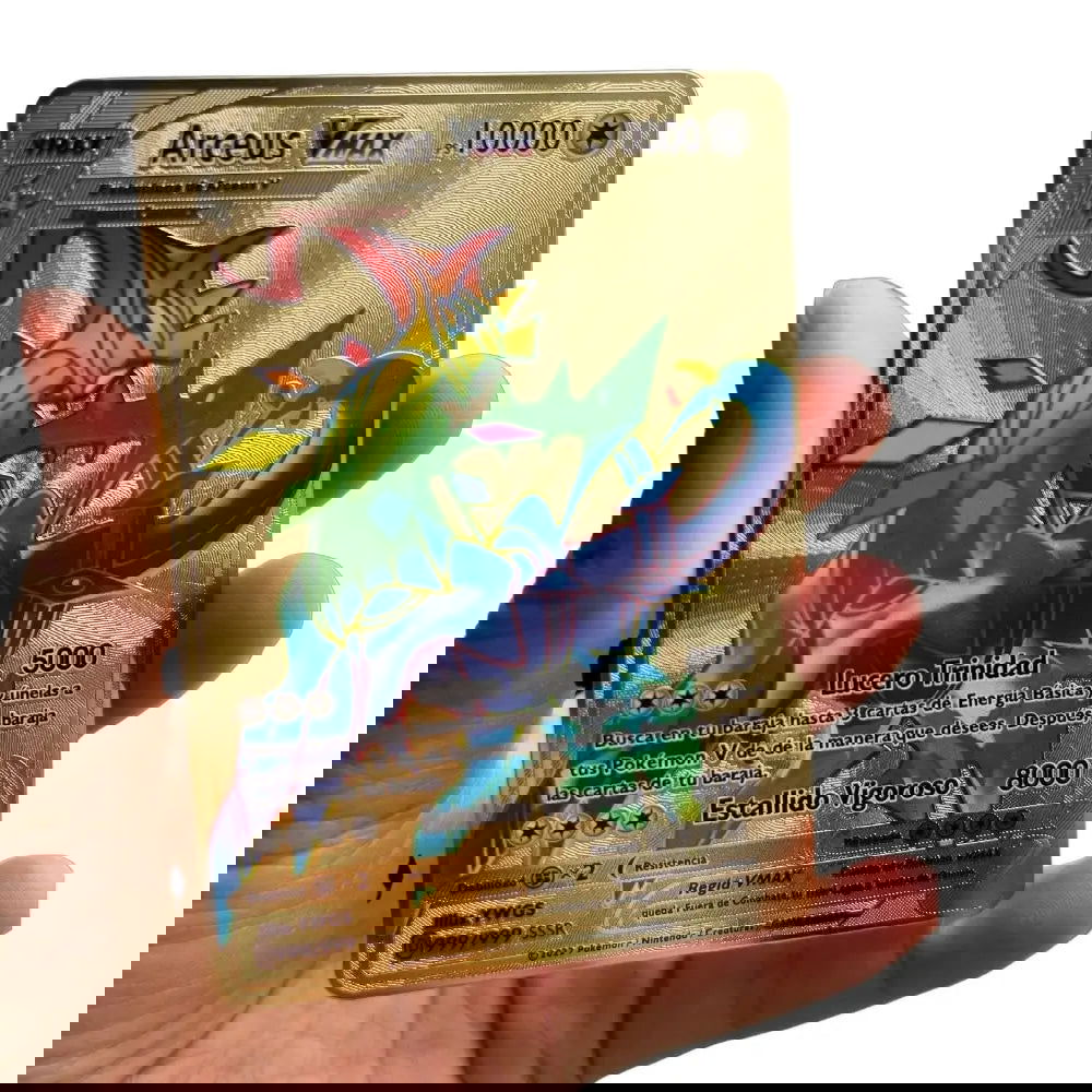 2023 new 10000 Arceus Vmax Gx gold pocket monster card Spanish iron metal Pokmo Letters children's gift game collection card - Slobuy