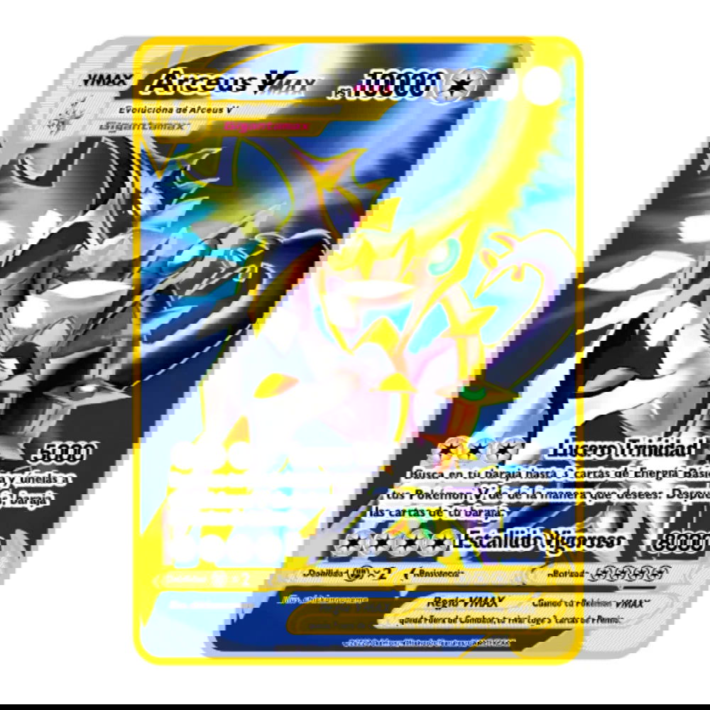 2023 new 10000 Arceus Vmax Gx gold pocket monster card Spanish iron metal Pokmo Letters children's gift game collection card - Slobuy