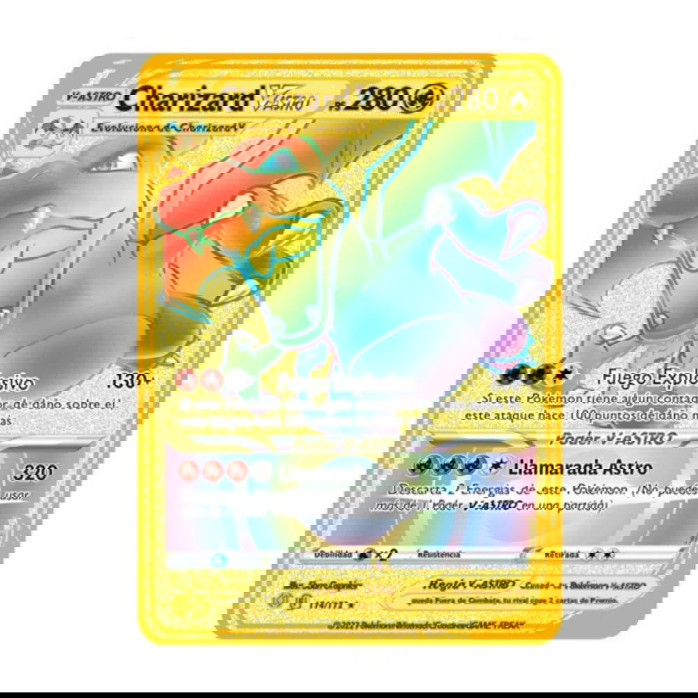 2023 new 10000 Arceus Vmax Gx gold pocket monster card Spanish iron metal Pokmo Letters children's gift game collection card - Slobuy