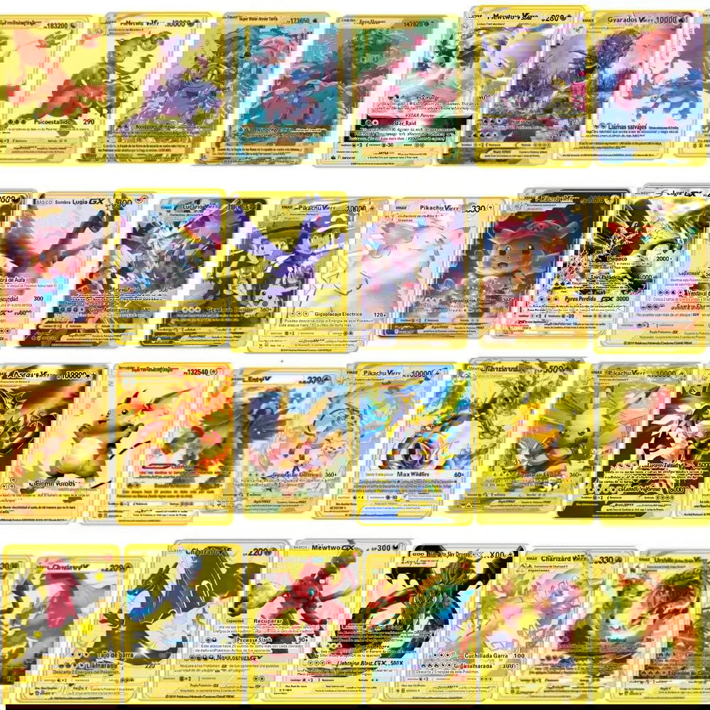 2023 new 10000 Arceus Vmax Gx gold pocket monster card Spanish iron metal Pokmo Letters children's gift game collection card - Slobuy