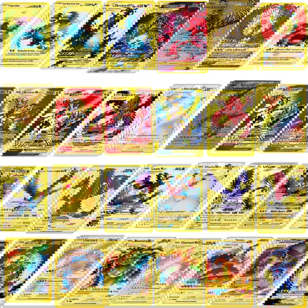 2023 new 10000 Arceus Vmax Gx gold pocket monster card Spanish iron metal Pokmo Letters children's gift game collection card - Slobuy