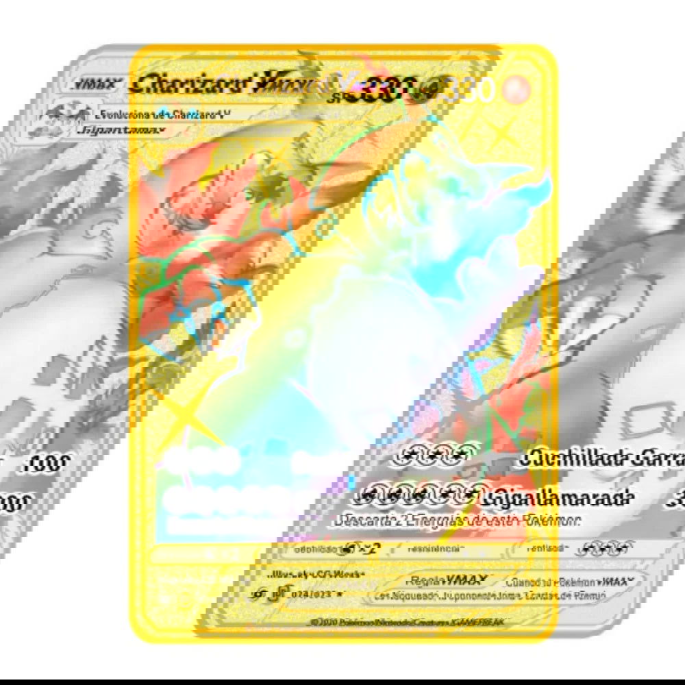 2023 new 10000 Arceus Vmax Gx gold pocket monster card Spanish iron metal Pokmo Letters children's gift game collection card - Slobuy