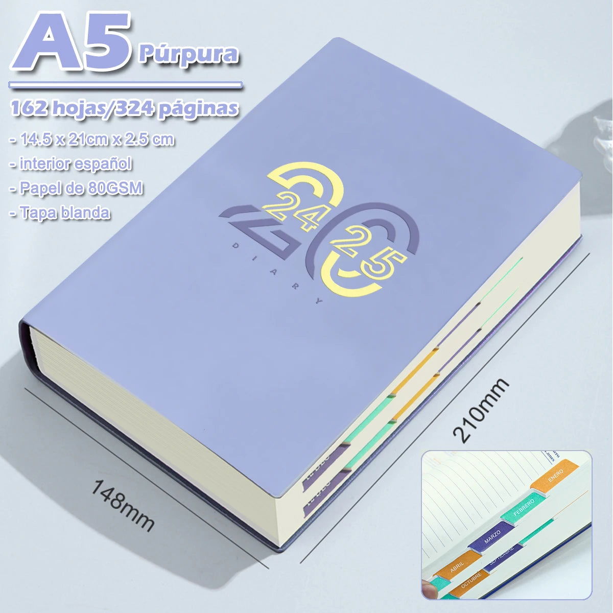 2024-2025 Planner Notebook Monthly Calendar - Jul. 2024 - Jun. 2025 Diary Schedule Soft Leather Paper Office School Stationery - Slobuy