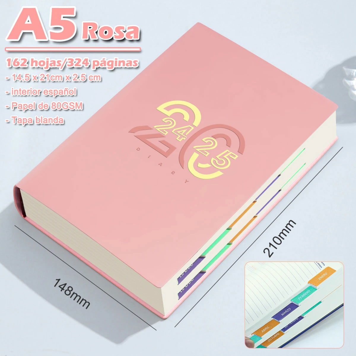 2024-2025 Planner Notebook Monthly Calendar - Jul. 2024 - Jun. 2025 Diary Schedule Soft Leather Paper Office School Stationery - Slobuy