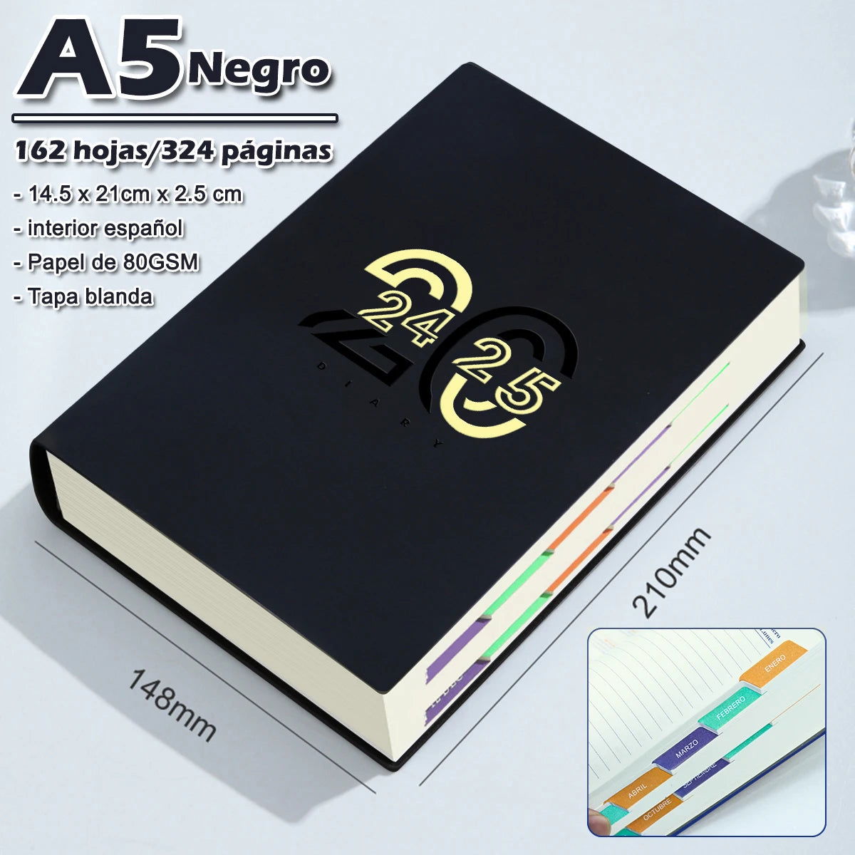 2024-2025 Planner Notebook Monthly Calendar - Jul. 2024 - Jun. 2025 Diary Schedule Soft Leather Paper Office School Stationery - Slobuy