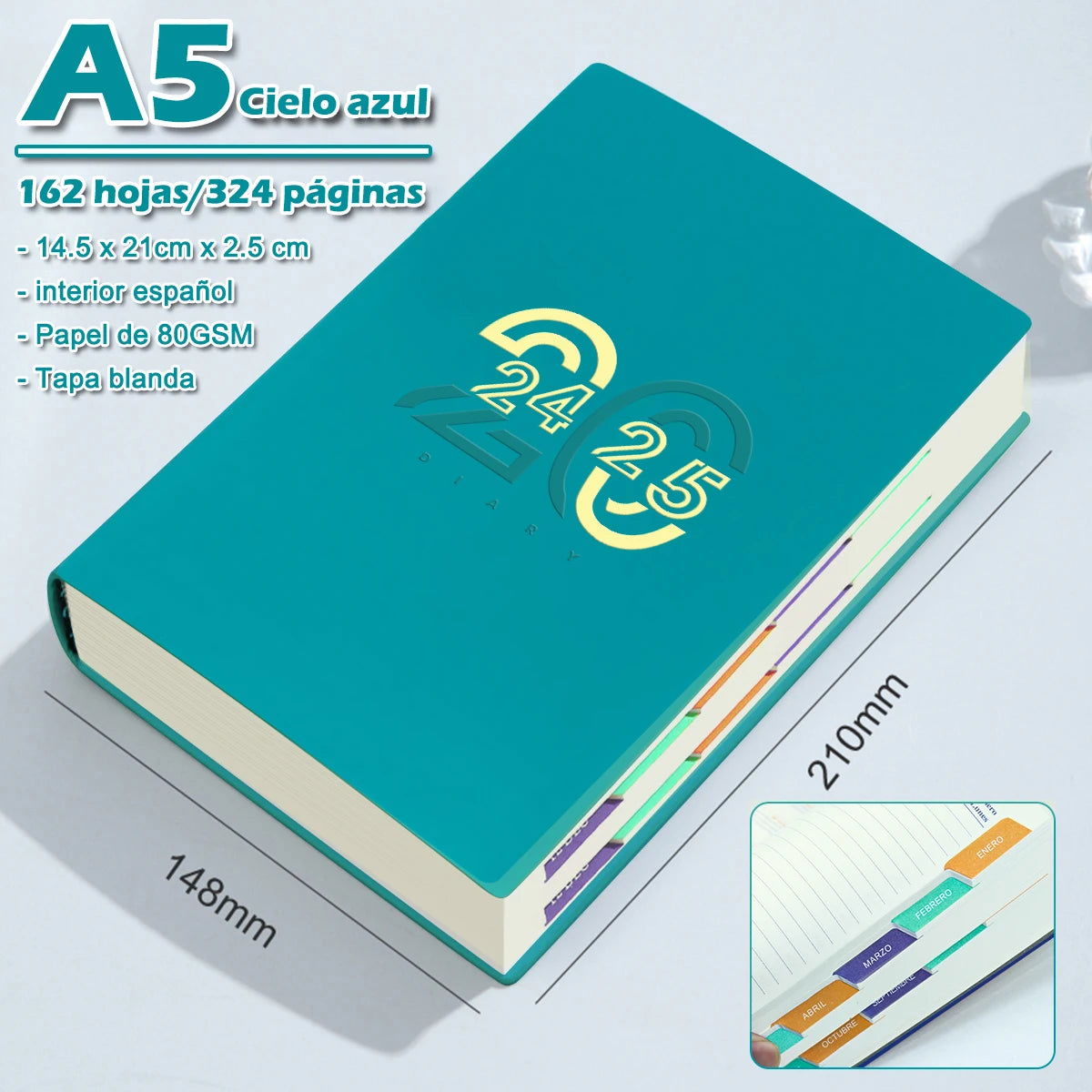 2024-2025 Planner Notebook Monthly Calendar - Jul. 2024 - Jun. 2025 Diary Schedule Soft Leather Paper Office School Stationery - Slobuy