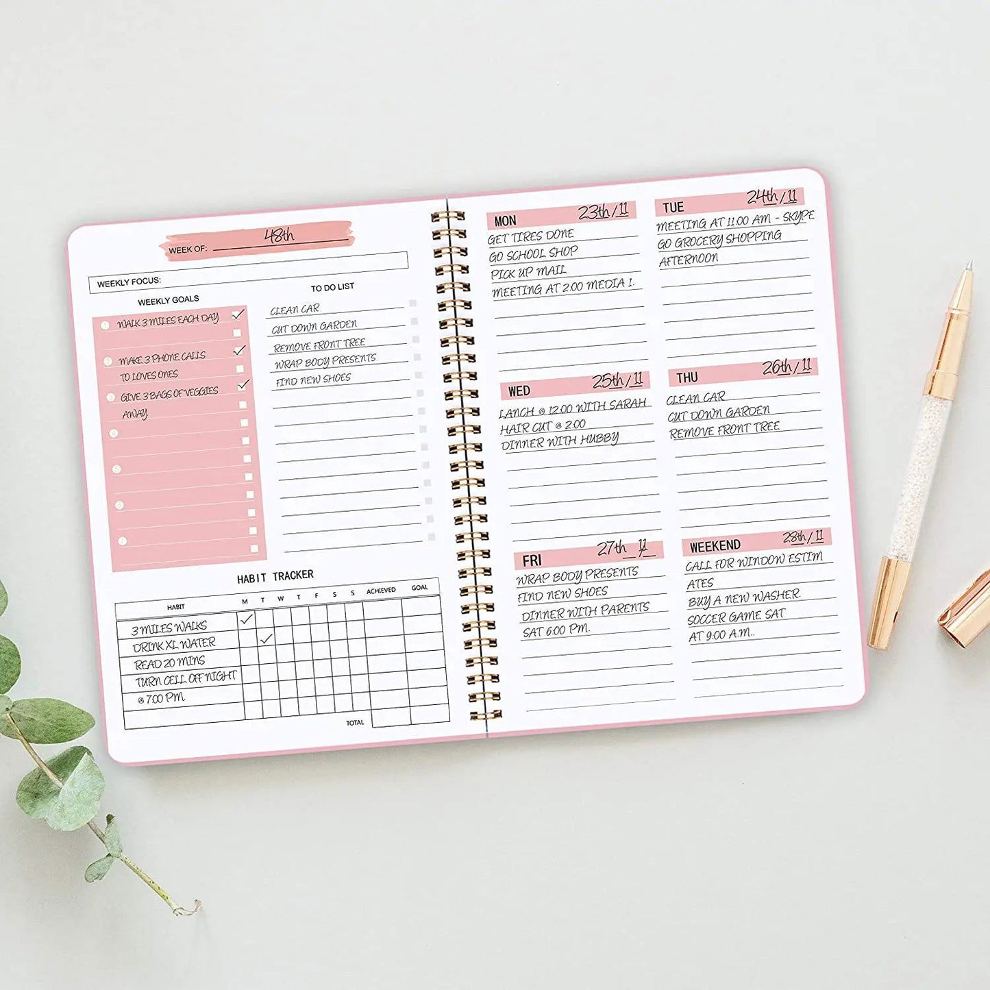 2024 A5 Agenda Planner Notebook Diary Weekly Planner Goal Habit Schedules Journal Notebooks For School Stationery Office - Slobuy