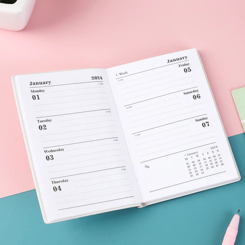 2024 A7 Notebook Weekly Planner Notebooks Diary Caderno To Do List Pocket Note Book Diario Calendar Office Papelaria Notepad - Slobuy