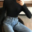 2024 Autumn Winter Thick Sweater Women Knitted Ribbed Pullover Sweater Long Sleeve Turtleneck Slim Jumper Soft Warm Pull Femme - Slobuy