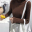 2024 Autumn Winter Thick Sweater Women Knitted Ribbed Pullover Sweater Long Sleeve Turtleneck Slim Jumper Soft Warm Pull Femme - Slobuy