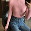 2024 Autumn Winter Thick Sweater Women Knitted Ribbed Pullover Sweater Long Sleeve Turtleneck Slim Jumper Soft Warm Pull Femme - Slobuy