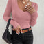 2024 Autumn Winter Women Solid Rib Knit V Neck Stripe Pull Sweater Femme Y2k Long Sleeve Pullover Jersey Tops Fashion Clothes - Slobuy