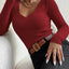 2024 Autumn Winter Women Solid Rib Knit V Neck Stripe Pull Sweater Femme Y2k Long Sleeve Pullover Jersey Tops Fashion Clothes - Slobuy