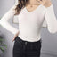 2024 Autumn Winter Women Solid Rib Knit V Neck Stripe Pull Sweater Femme Y2k Long Sleeve Pullover Jersey Tops Fashion Clothes - Slobuy