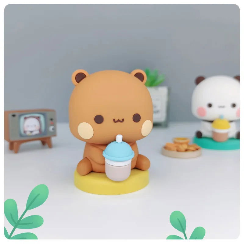 2024 Bubu Dudu Panda Bear Figure Toys Collectible Cute Action Kawaii Bear Toy Doll Ornament Home Deroc Birthday Christmas Gift - Slobuy
