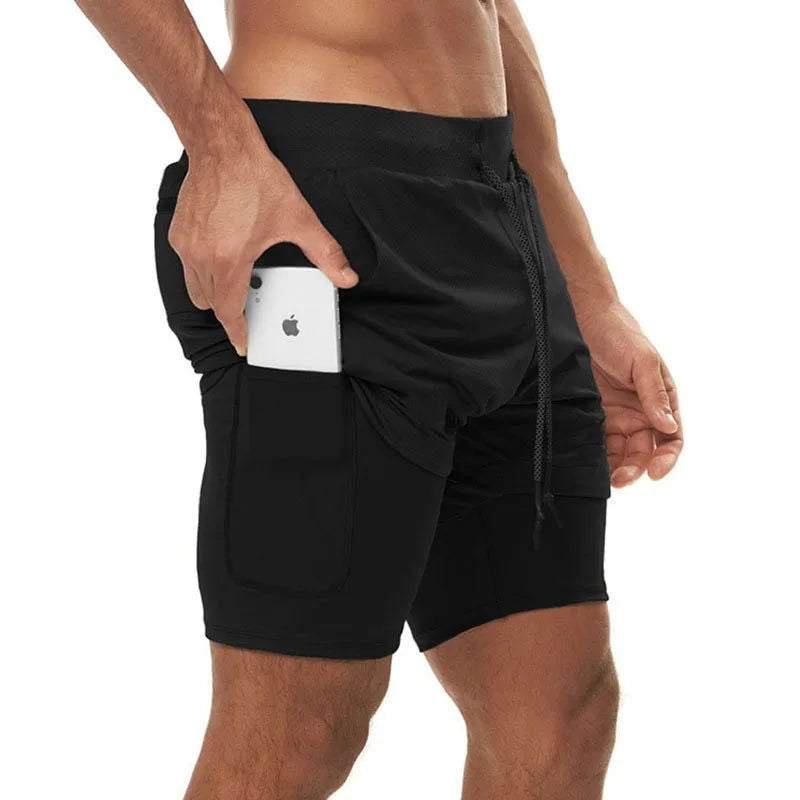 2024 Camo Running Shorts Men 2 In 1 Double-deck Quick Dry GYM Sport Shorts Fitness Jogging Workout Shorts Men Sports Short Pants - Slobuy