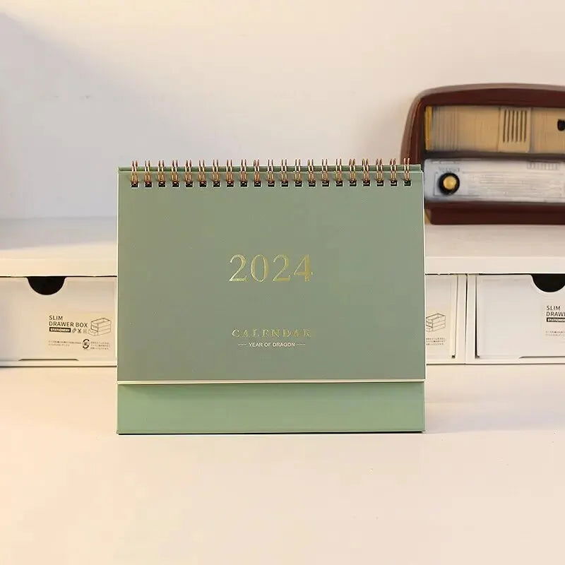 2024 Desk Calendar Decorative Office Standing Paper Home Accessories Delicate Mini Student Decore - Slobuy