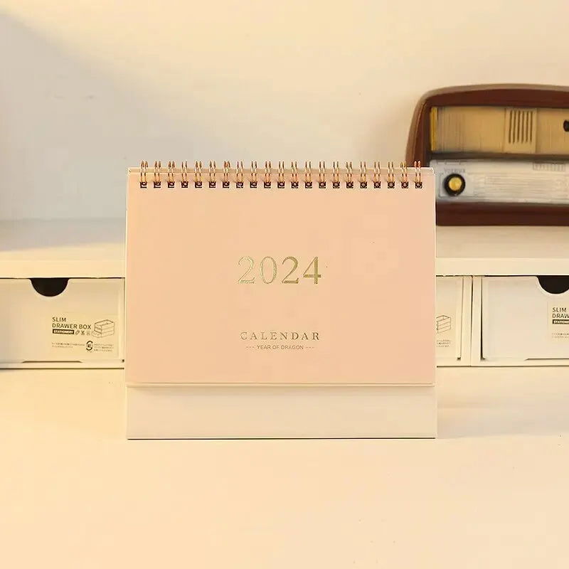 2024 Desk Calendar Decorative Office Standing Paper Home Accessories Delicate Mini Student Decore - Slobuy