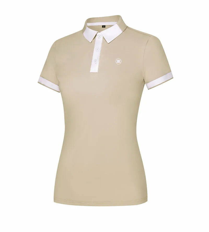 2024 Golf shirt Women Short-sleeved Lapel Polo Shirt Elastic Breathable Tennis Clothing ladies High-Quality T-Shirt golf wear - Slobuy