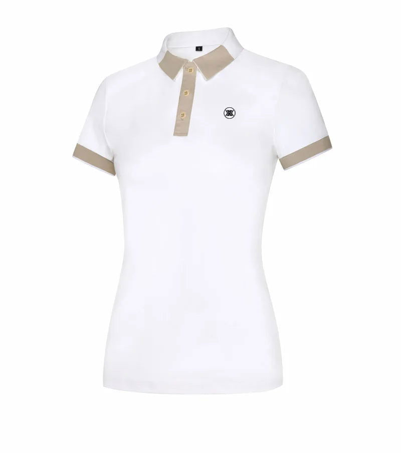 2024 Golf shirt Women Short-sleeved Lapel Polo Shirt Elastic Breathable Tennis Clothing ladies High-Quality T-Shirt golf wear - Slobuy