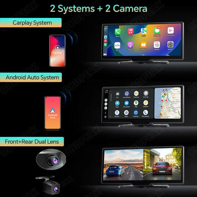 2024 K2 10.26" Dash Cam 4K 2160P Rearview Camera Carplay & Android Auto GPS Navigation with Voice Control Car DVR BT FM Monitor - Slobuy
