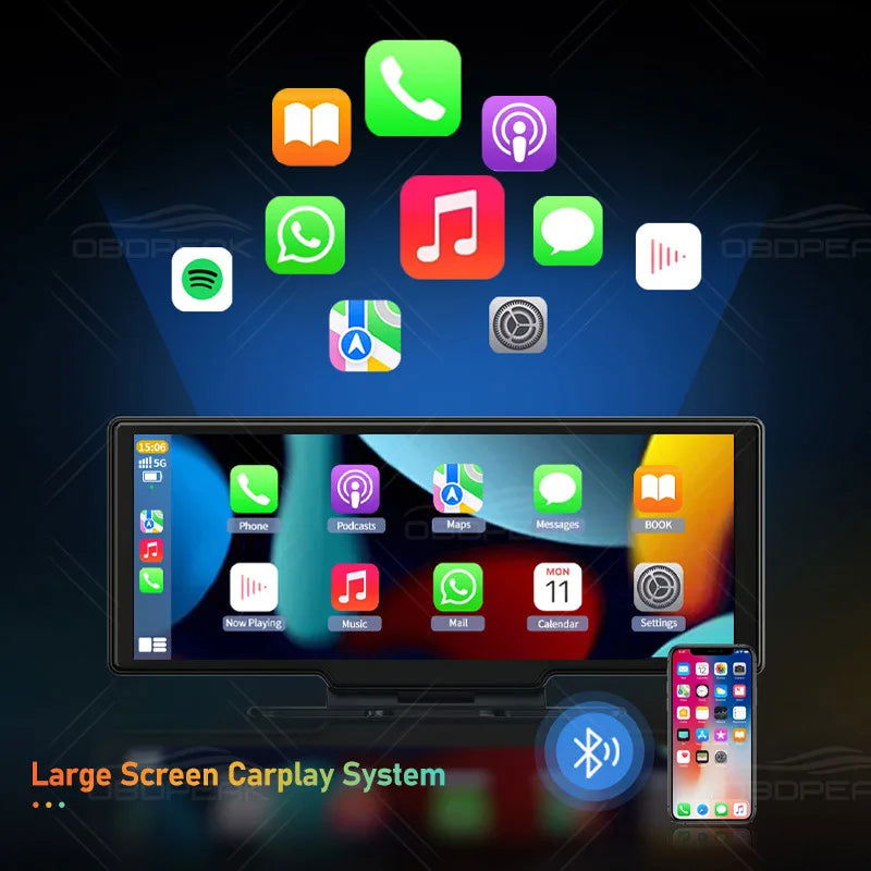 2024 K2 10.26" Dash Cam 4K 2160P Rearview Camera Carplay & Android Auto GPS Navigation with Voice Control Car DVR BT FM Monitor - Slobuy