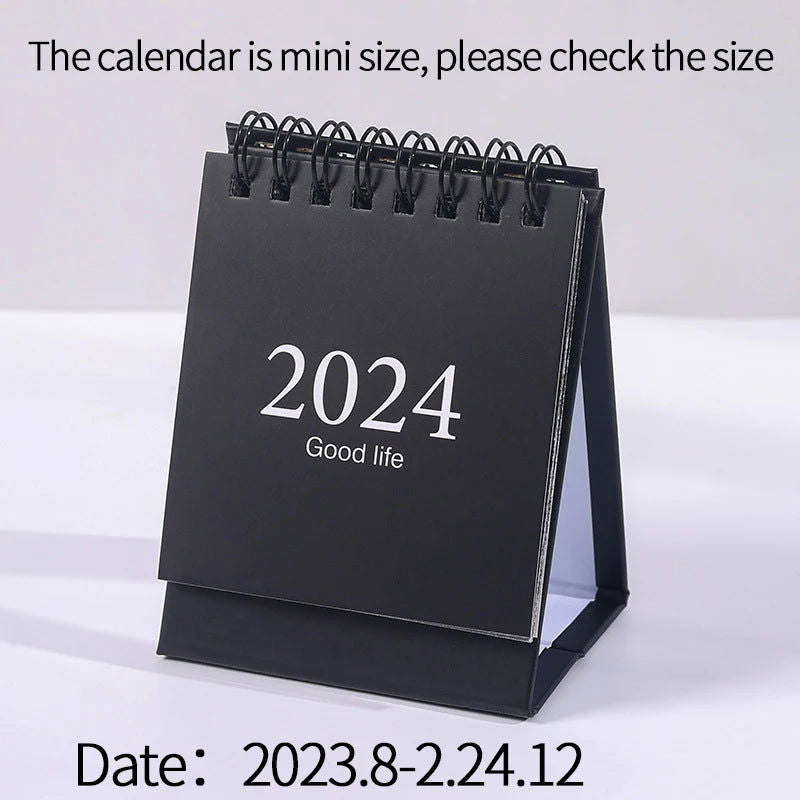2024 Mini Table Desk calendar Morandi table calendar desktop decoration creative coil calendar plan - Slobuy