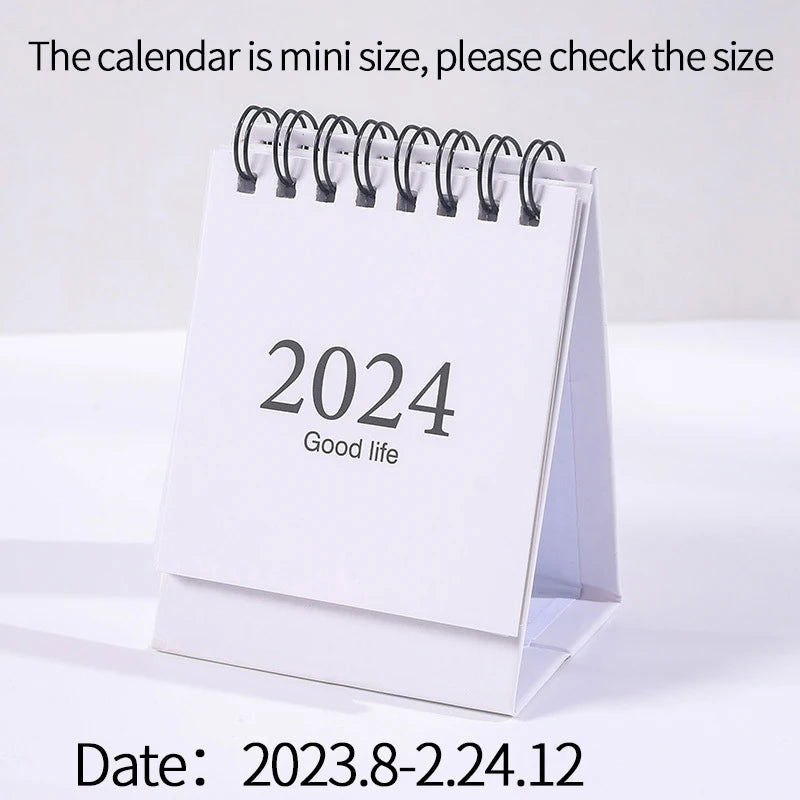2024 Mini Table Desk calendar Morandi table calendar desktop decoration creative coil calendar plan - Slobuy