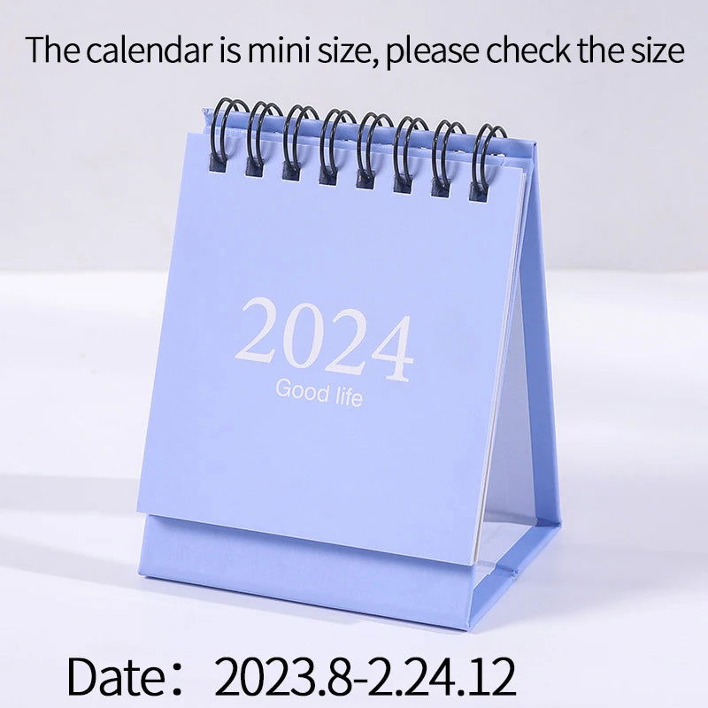 2024 Mini Table Desk calendar Morandi table calendar desktop decoration creative coil calendar plan - Slobuy