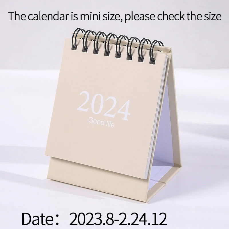 2024 Mini Table Desk calendar Morandi table calendar desktop decoration creative coil calendar plan - Slobuy