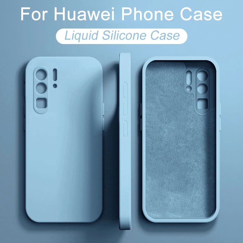 2024 NEW LIquid Silicone Case For Huawei P50 P40 P30 P20 Pro Lite Shockproof Cover Mate 30 20 Pro Lite Phone Cases Accessories - Slobuy