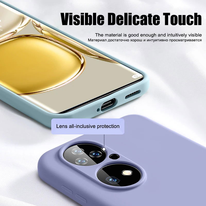 2024 NEW LIquid Silicone Case For Huawei P50 P40 P30 P20 Pro Lite Shockproof Cover Mate 30 20 Pro Lite Phone Cases Accessories - Slobuy
