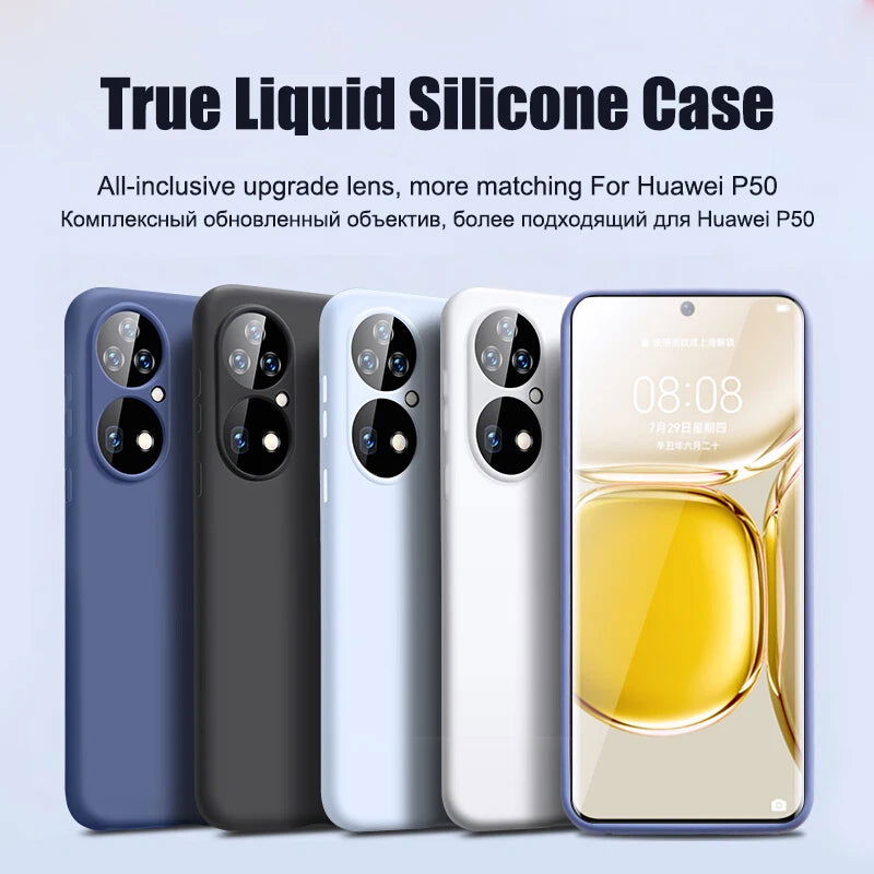 2024 NEW LIquid Silicone Case For Huawei P50 P40 P30 P20 Pro Lite Shockproof Cover Mate 30 20 Pro Lite Phone Cases Accessories - Slobuy