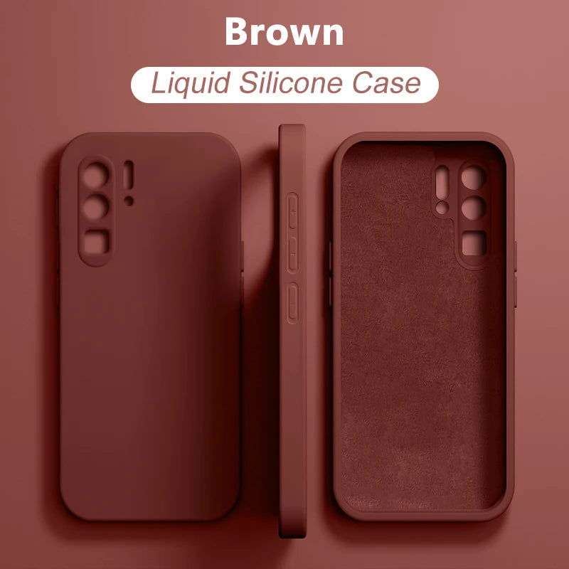 2024 NEW LIquid Silicone Case For Huawei P50 P40 P30 P20 Pro Lite Shockproof Cover Mate 30 20 Pro Lite Phone Cases Accessories - Slobuy