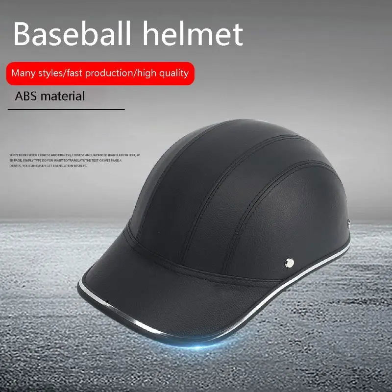 2024 New Baseball Cap Style Motorcycle Half Helmet Safety Hard Hat Half Face Helmet Vintage Summer Cap Safety Hard Hat - Slobuy