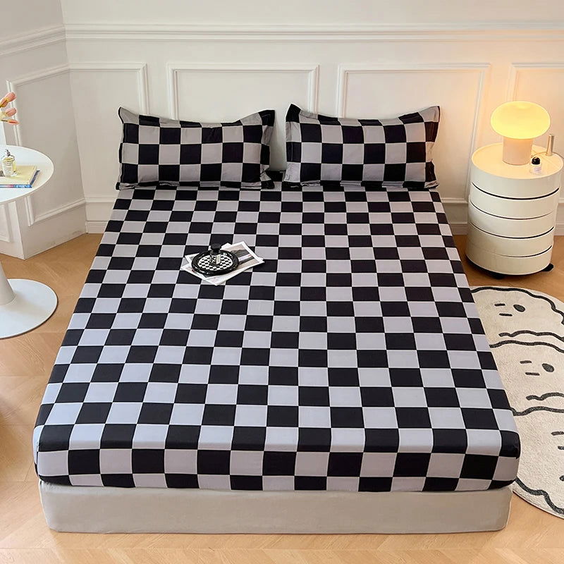 2024 New Cartoon Polyester Fitted Sheet Adjustable Sheets King Bed Sheets Couple Bed Cover With Elastic 180 200 No Pillowcase - Slobuy