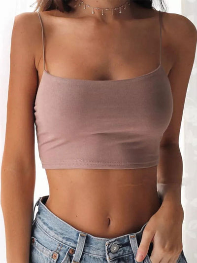 2024 New Fashion Women Sexy Crop Tops Solid Summer Camis Women Casual Tank Tops Vest Sleeveless Crop Tops blusas - Slobuy