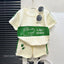 2024 New Kids Short Sleeve Suit Striped Girls Boys Set Summer Tops +short Baby Clothes Children's Wear - Slobuy