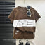2024 New Kids Short Sleeve Suit Striped Girls Boys Set Summer Tops +short Baby Clothes Children's Wear - Slobuy