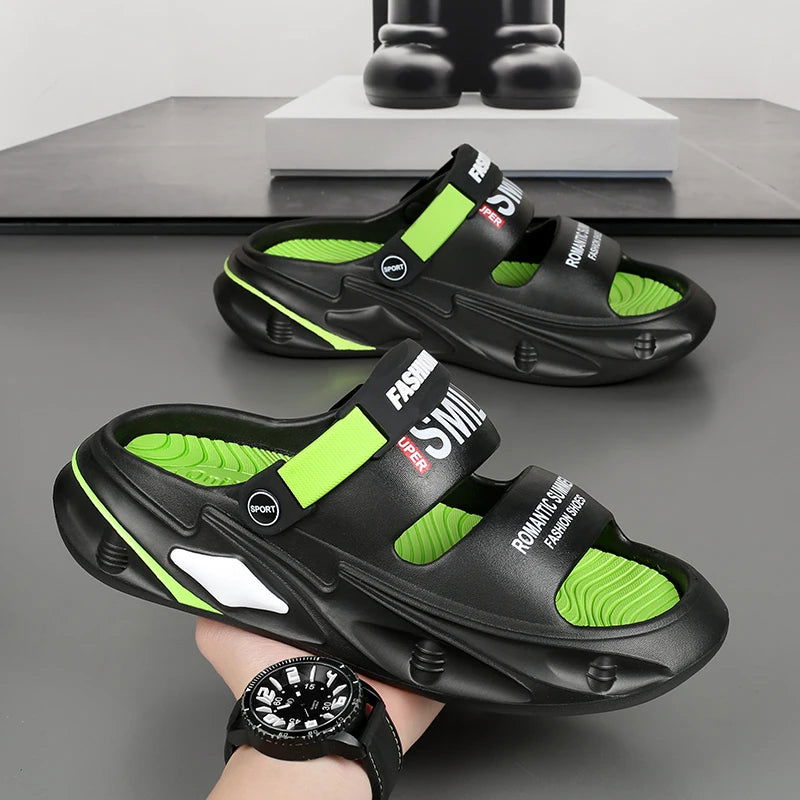 2024 New Men Outdoor Sandals Slippers Beach Comfortable Thick Sole Clogs Men Casual Shoes Garden Shoes Men Women Beach Sandals - Slobuy