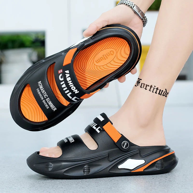 2024 New Men Outdoor Sandals Slippers Beach Comfortable Thick Sole Clogs Men Casual Shoes Garden Shoes Men Women Beach Sandals - Slobuy