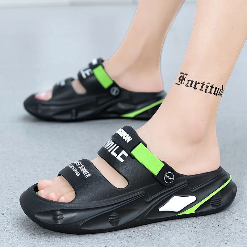 2024 New Men Outdoor Sandals Slippers Beach Comfortable Thick Sole Clogs Men Casual Shoes Garden Shoes Men Women Beach Sandals - Slobuy