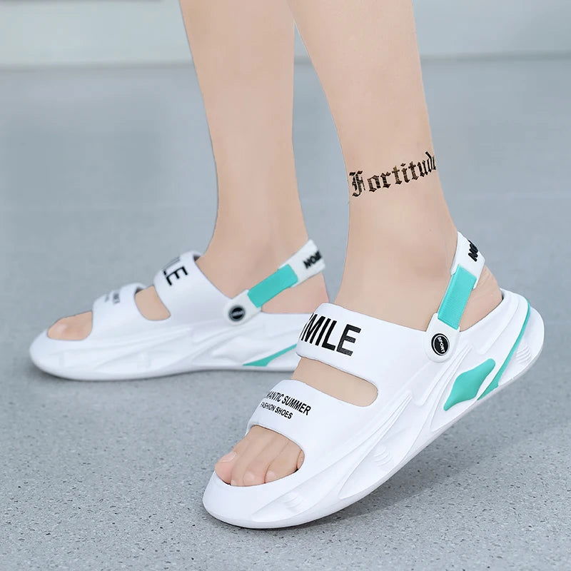 2024 New Men Outdoor Sandals Slippers Beach Comfortable Thick Sole Clogs Men Casual Shoes Garden Shoes Men Women Beach Sandals - Slobuy