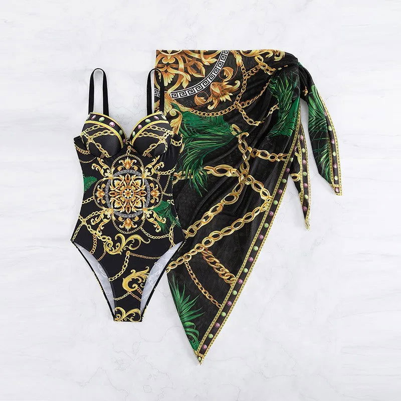 2024 New Two Piece Women Bikini Set Push Up Floral Printed Bikinis Strappy Bandage Swimwear Brazilian Biquini Bathing Suit - Slobuy
