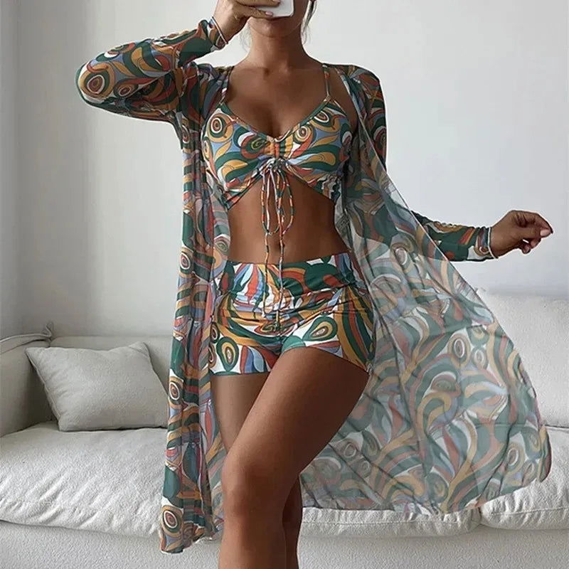 2024 Separate Swimsuits Tankini Set Female Swimwear Sports Beach Wear Two-Piece Bathing Suits Girls Pool Women Swimming Suit - Slobuy