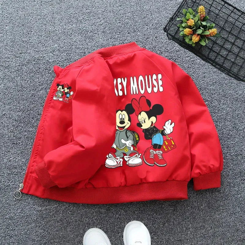 2024 Spring Children Girls Boys Jacket Coat Cartoon Mickey Minnie Mouse Middle And Little Kids Fall Fashion Outerwear Clothing - Slobuy