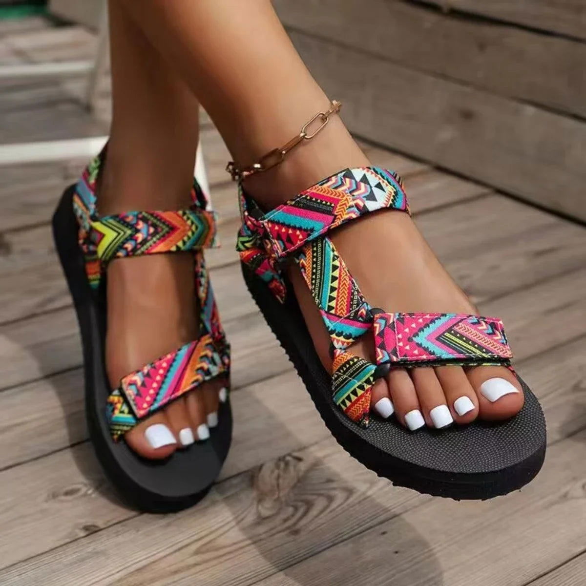 2024 Summer Flat Women's Shoes Hemp Rope Set Foot Beach Sandals Outdoor All-match Casual Slippers Large Size Women Sandals - Slobuy