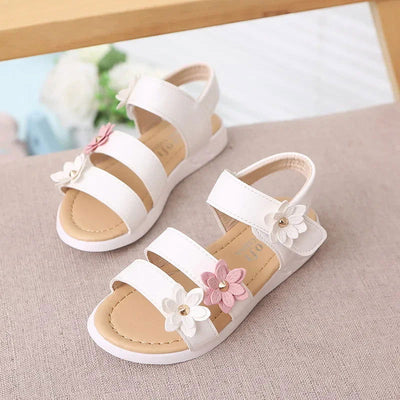 2024 Summer New Girls Sandals Kids Floral Sandals with 3 Flowers Princess Sweet for Wedding Party Dress Shoes Kids Sandals 21-36 - Slobuy
