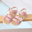 2024 Summer New Girls Sandals Kids Floral Sandals with 3 Flowers Princess Sweet for Wedding Party Dress Shoes Kids Sandals 21-36 - Slobuy